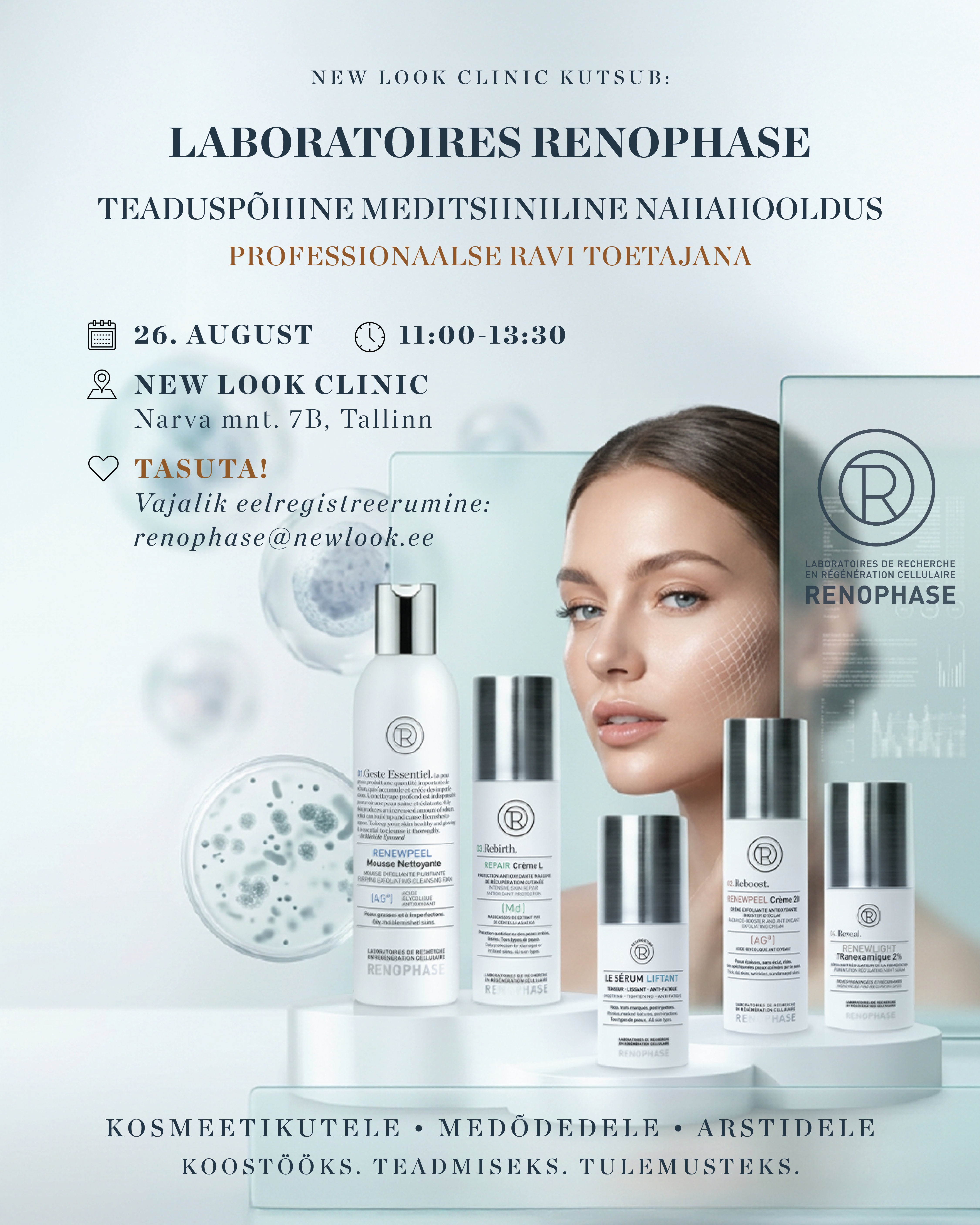 Laboratoires Renophase Eesti kohtumine kosmeetikutele, meditsiiniõdedele ja arstidele Tallinnas